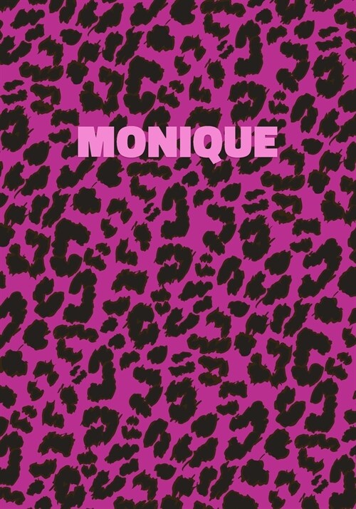 Monique: Personalized Pink Leopard Print Notebook (Animal Skin Pattern). College Ruled (Lined) Journal for Notes, Diary, Journa (Paperback)