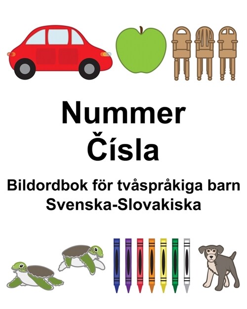 Svenska-Slovakiska Nummer/Č?la Bildordbok f? tv?pr?iga barn (Paperback)