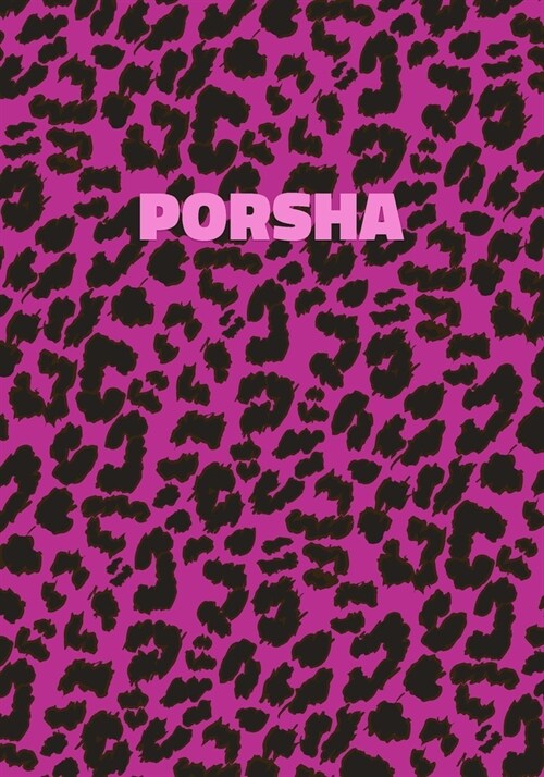 Porsha: Personalized Pink Leopard Print Notebook (Animal Skin Pattern). College Ruled (Lined) Journal for Notes, Diary, Journa (Paperback)