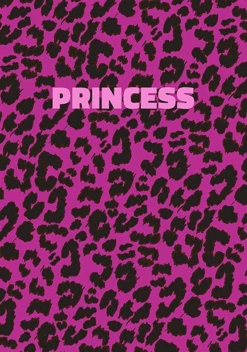 Princess: Personalized Pink Leopard Print Notebook (Animal Skin Pattern). College Ruled (Lined) Journal for Notes, Diary, Journa (Paperback)
