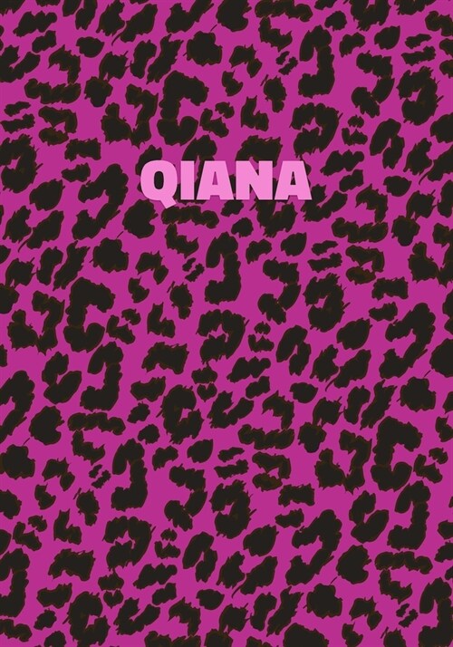Qiana: Personalized Pink Leopard Print Notebook (Animal Skin Pattern). College Ruled (Lined) Journal for Notes, Diary, Journa (Paperback)