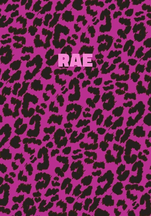 Rae: Personalized Pink Leopard Print Notebook (Animal Skin Pattern). College Ruled (Lined) Journal for Notes, Diary, Journa (Paperback)