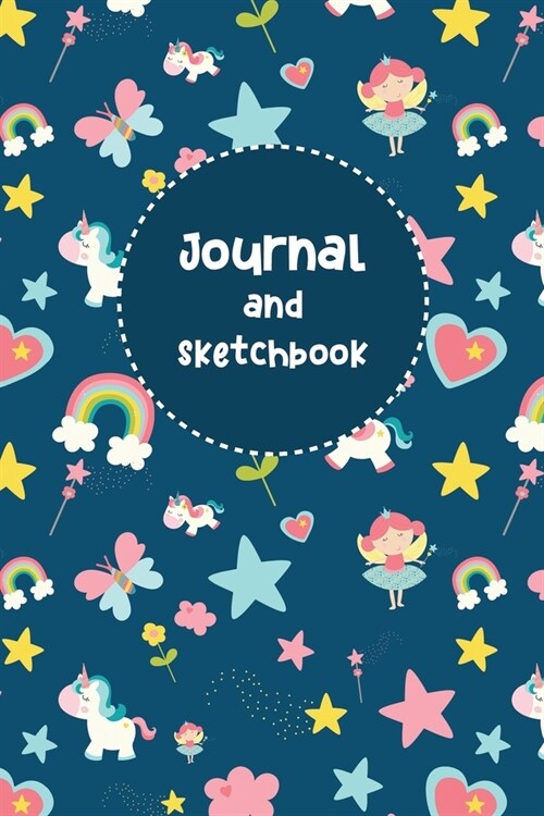 Journal and Sketchbook: Cute Unicorn Sketch Book Draw and Write Journal Notebook for Kids Lined and Blank Pages Perfect for Journal Doodling S (Paperback)