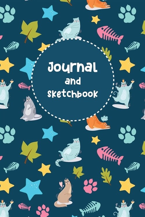 Journal and Sketchbook: Cute Cats Sketch Book Draw and Write Journal Notebook for Kids Lined and Blank Pages Perfect for Journal Doodling Sket (Paperback)