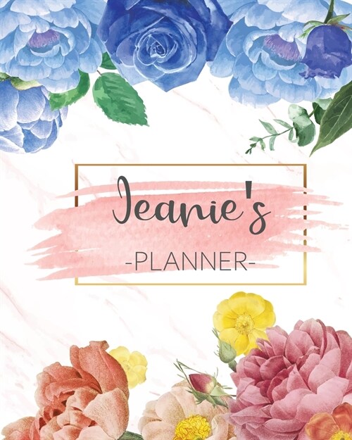 Jeanies Planner: Monthly Planner 3 Years January - December 2020-2022 - Monthly View - Calendar Views Floral Cover - Sunday start (Paperback)