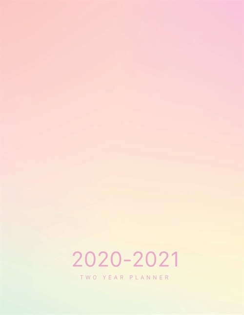 2020-2021 Two Year Planner: Pink Pastel Color Texture Cover - 2 Year Monthly Calendar 2020-2021 Monthly - 24 Months Agenda Planner with Holiday - (Paperback)