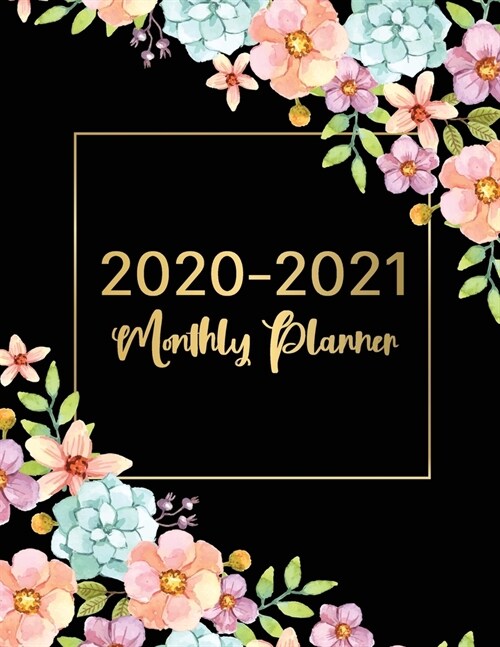 2020-2021 Monthly Planner: Flower Cover - 2 Year Monthly Calendar 2020-2021 Monthly - 24 Months Agenda Planner with Holiday - Therapy Appointment (Paperback)