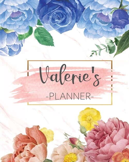 Valeries Planner: Monthly Planner 3 Years January - December 2020-2022 - Monthly View - Calendar Views Floral Cover - Sunday start (Paperback)