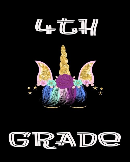 4TH Grade: Cute Unicorn Theme Book Review Journal 8 x 10 20.32 cm x 25.4 cm 100 Pages Book (Paperback)