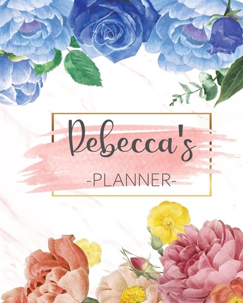 Rebeccas Planner: Monthly Planner 3 Years January - December 2020-2022 - Monthly View - Calendar Views Floral Cover - Sunday start (Paperback)