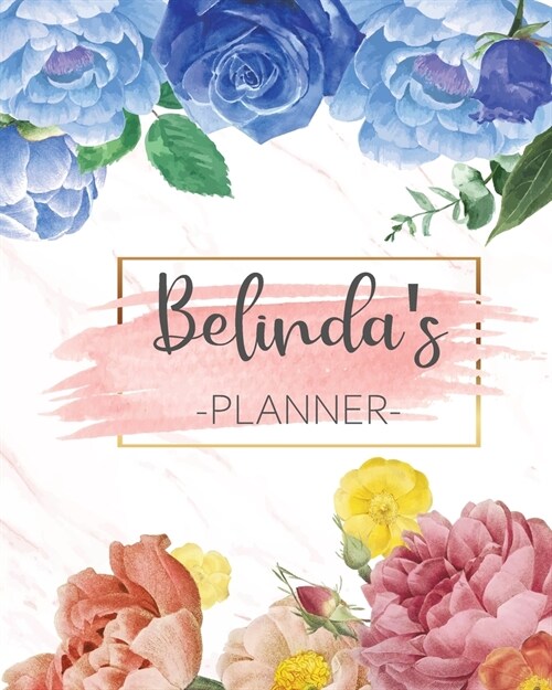 Belindas Planner: Monthly Planner 3 Years January - December 2020-2022 - Monthly View - Calendar Views Floral Cover - Sunday start (Paperback)
