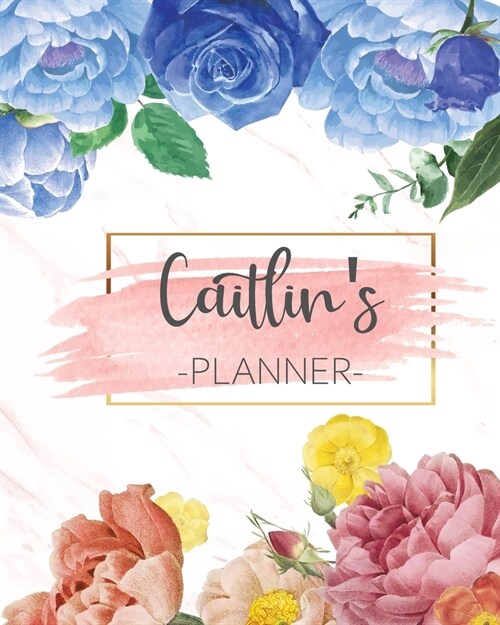 Caitlins Planner: Monthly Planner 3 Years January - December 2020-2022 - Monthly View - Calendar Views Floral Cover - Sunday start (Paperback)