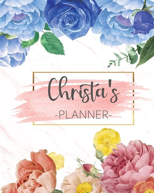 Christas Planner: Monthly Planner 3 Years January - December 2020-2022 - Monthly View - Calendar Views Floral Cover - Sunday start (Paperback)