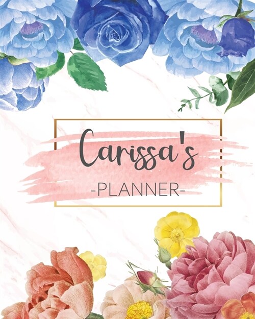 Carissas Planner: Monthly Planner 3 Years January - December 2020-2022 - Monthly View - Calendar Views Floral Cover - Sunday start (Paperback)