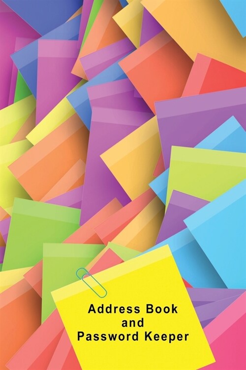 Low Vision Address Book and Password Keeper: 6 x 9 Organizer for Visually Impaired with Sticky Notes Design Cover (Paperback)