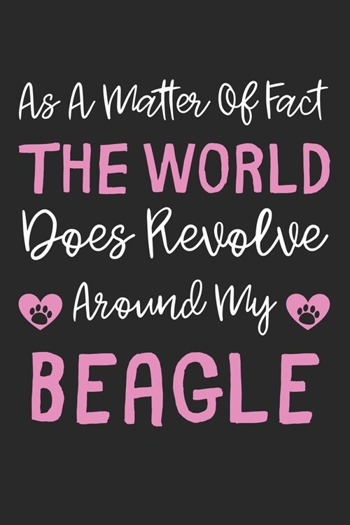 As A Matter Of Fact The World Does Revolve Around My Beagle: Lined Journal, 120 Pages, 6 x 9, Beagle Dog Gift Idea, Black Matte Finish (As A Matter Of (Paperback)