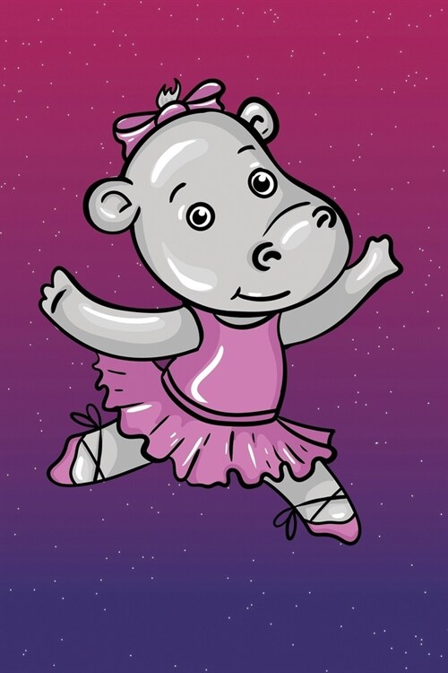 Cute Ballerina Hippo: 6x9 Ruled Notebook, Journal, Daily Diary, Organizer, Planner (Paperback)