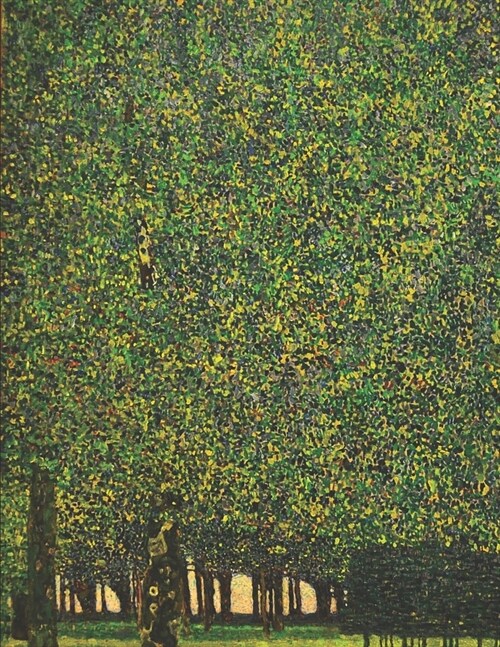 Gustav Klimt Black Pages Sketchbook: The Park - Use with Art Supplies Like Metallic Markers, Chalk, Colored Pencils, Gel Ink Pens - Large Green Jugend (Paperback)