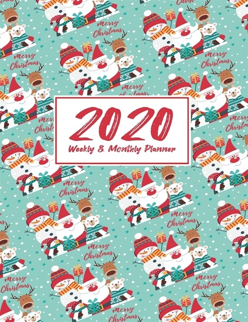 2020 Planner Weekly & Monthly 8.5x11 Inch: Happy Merry Chrstmas One Year Weekly and Monthly Planner + Calendar Views, journal, for Men, Women, Boys, G (Paperback)