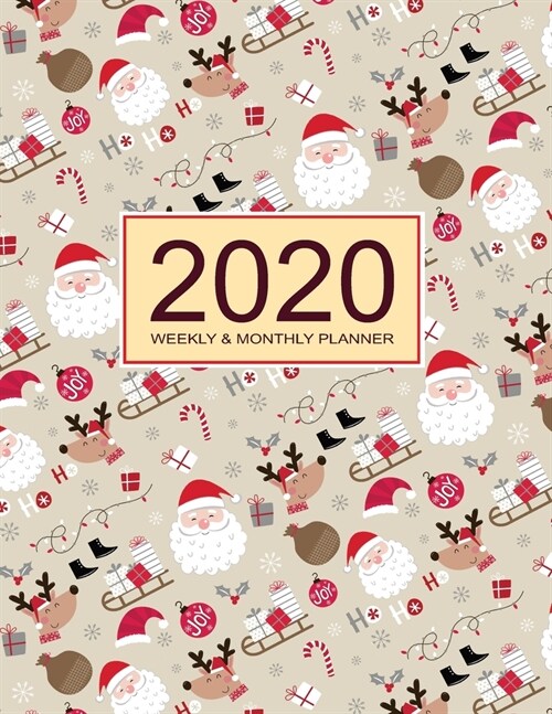 2020 Planner Weekly & Monthly 8.5x11 Inch: Ho Ho Ho Santa One Year Weekly and Monthly Planner + Calendar Views, journal, for Men, Women, Boys, Girls, (Paperback)