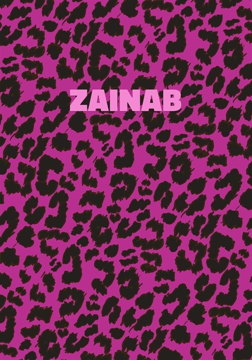 Zainab: Personalized Pink Leopard Print Notebook (Animal Skin Pattern). College Ruled (Lined) Journal for Notes, Diary, Journa (Paperback)