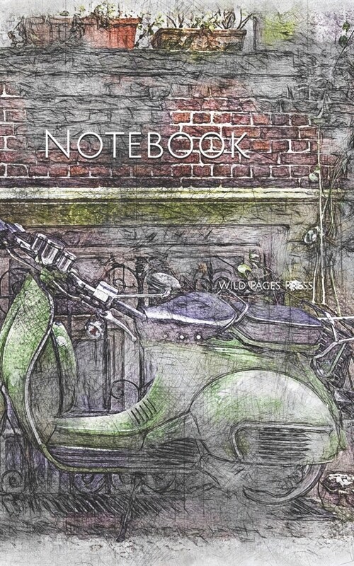 Notebook: moped scooter parked motor bike (Paperback)