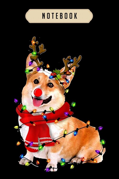 Notebook: Funny corgi christmas xmas pajama gift Notebook-6x9(100 pages)Blank Lined Paperback Journal For Student, corgi pups, c (Paperback)