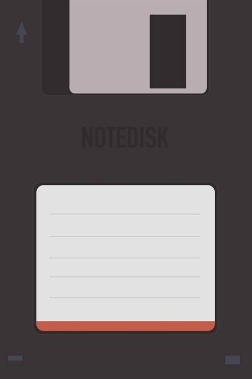 Dark Notedisk Floppy Disk 3.5 Diskette Notebook [lined] [110pages][6x9]: Vintage Retrowave Vaporwave Theme (Paperback)