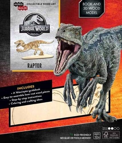 IncrediBuilds: Jurassic World: Raptor Book and 3D Wood Model (Kit)