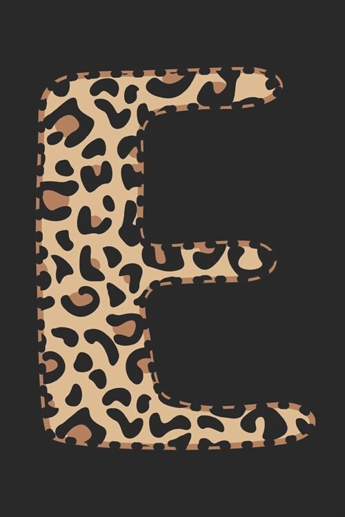 E: small lined leopard print notebook; monogrammed gifts for her (Paperback)