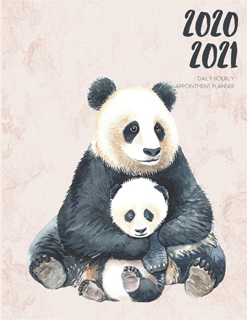 Daily Planner 2020-2021 Watercolor Panda Bear Cub 15 Months Gratitude Hourly Appointment Calendar: Academic Hourly Organizer In 15 Minutes Interval; M (Paperback)