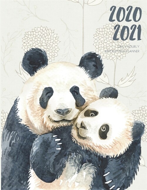 Daily Planner 2020-2021 Watercolor Panda Cub 15 Months Gratitude Hourly Appointment Calendar: Academic Hourly Organizer In 15 Minutes Interval; Monthl (Paperback)