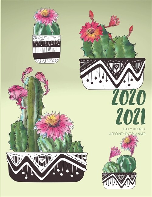 Daily Planner 2020-2021 Watercolor Cactus 15 Months Gratitude Hourly Appointment Calendar: Academic Hourly Organizer In 15 Minutes Interval; Monthly & (Paperback)