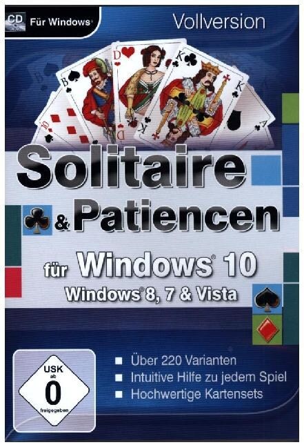 Solitaire & Patiencen fur Windows 10, 1 CD-ROM (CD-ROM)