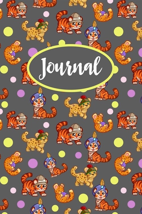 Journal: Blank Lined Journal With Cute Tiger Pattern, Perfect For Home Or Work, Tiger Gifts For Women & Men. (Paperback)