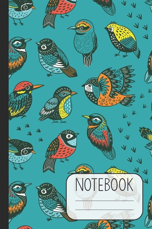 Notebook with Beautiful Bird Design on Teal Background: Pretty Lined Notebook (Journal / Diary) for Women (Paperback)