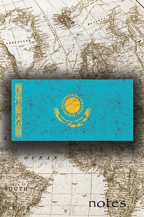 Notes: Beautiful Flag Of Kazakhstan Lined Journal Or Notebook, Great Gift For People Who Love To Travel, Perfect For Work Or (Paperback)