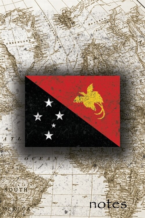 Notes: Beautiful Flag Of Papua New Guinea Lined Journal Or Notebook, Great Gift For People Who Love To Travel, Perfect For Wo (Paperback)