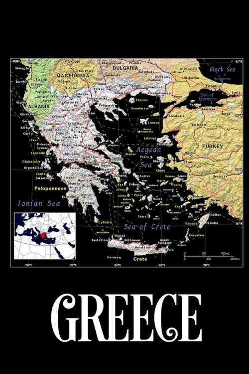 Greece: Map of Greece Notebook (Paperback)