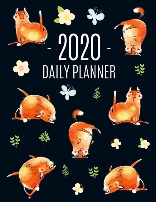 Funny Cat Planner 2020: Funny Animal Planner Calendar Organizer - Artistic January - December 2020 Red Cat Agenda Scheduler - Cute Large Black (Paperback)