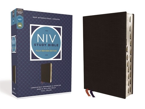 NIV Study Bible, Fully Revised Edition, Bonded Leather, Black, Red Letter, Thumb Indexed, Comfort Print (Bonded Leather)