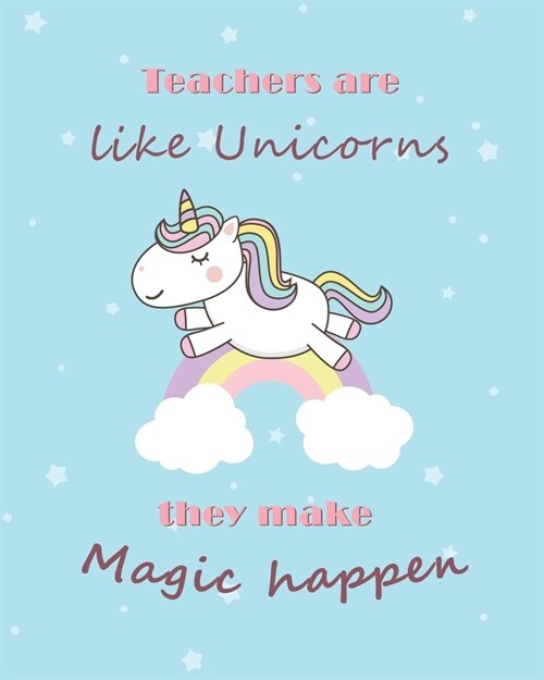 Teacher Planner 2020-2021: 8 period unicorns planner in daily schedule logbook (Paperback)