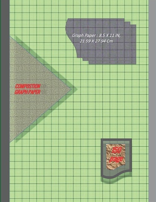 Graph Paper Notebook 8.5 x 11 IN, 21.59 x 27.94 cm [150 page]: 2 mm thin and 10 cm thick light gray grid lines [metric] perfect binding, non-perforate (Paperback)