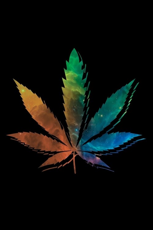 Notebook: Marijuana Cannabis Tripping Hippie Weed Leaf CBD THC Oil Black Lined Journal Writing Diary - 120 Pages 6 x 9 (Paperback)