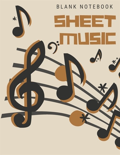 Blank Sheet Music Notebook: Manuscript Wide Staff Paper For Musicians, 6 Stave Music Composition Notebook For Piano, Guitar, Violin, Empty Song Wr (Paperback)