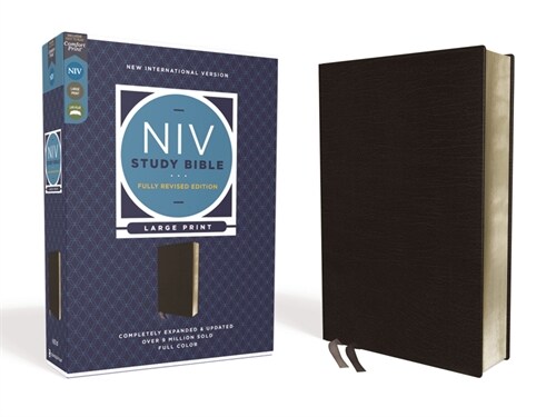 NIV Study Bible, Fully Revised Edition, Large Print, Bonded Leather, Black, Red Letter, Comfort Print (Bonded Leather)