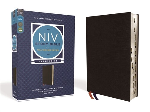 NIV Study Bible, Fully Revised Edition, Large Print, Bonded Leather, Black, Red Letter, Thumb Indexed, Comfort Print (Bonded Leather)