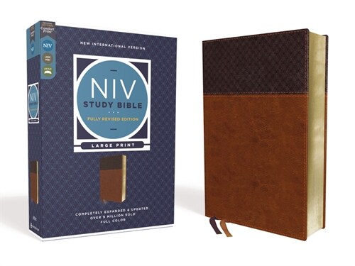NIV Study Bible, Fully Revised Edition, Large Print, Leathersoft, Brown, Red Letter, Comfort Print (Imitation Leather)