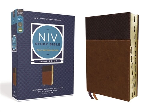NIV Study Bible, Fully Revised Edition, Large Print, Leathersoft, Brown, Red Letter, Thumb Indexed, Comfort Print (Imitation Leather)