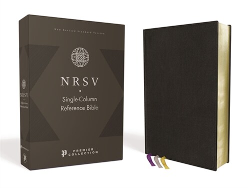 Nrsv, Single-Column Reference Bible, Premium Leather, Goatskin, Black, Premier Collection, Comfort Print (Leather)